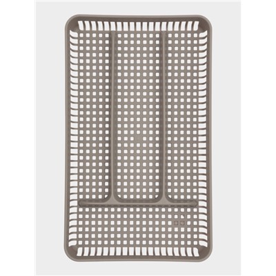 Лоток под столовые приборы 4 отделения, 29,5х18х4 см, цвет серый