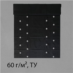 Материал мульчирующий, 10×1.6 м, плотность 60 г/м², спанбонд с УФ-стабилизатором, четыре ряда перфорации, чёрный, Greengo, Эконом 30%