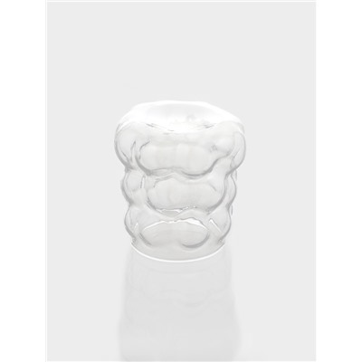 Графин «Рельеф», 1 л, 13×13×24 см, со стаканом 350 мл, с бамбуковой крышкой, стекло, прозрачный