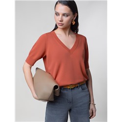 Джемпер тонкой вязки из вискозы с нейлоном