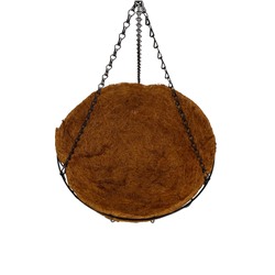 Кашпо подвесное «Полусфера», d=35 см, h=58 см, металлическое, со вставкой из кокоса, Greengo