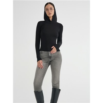 Джемперы CONTE Джемпер в рубчик с капюшоном LD 2959