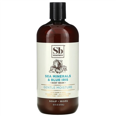Soapbox, Gentle Moisture, Body Wash, Sea Minerals & Blue Iris, 16 fl oz (473 ml)