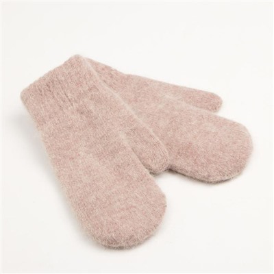 Варежки женские MINAKU однотонные, размер 6.5, бежевые