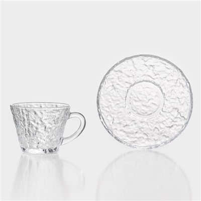 УЦЕНКА Сервиз чайный 12 предметов «Вулкан» 6 чашек 180 мл, 6 блюдец 14 см