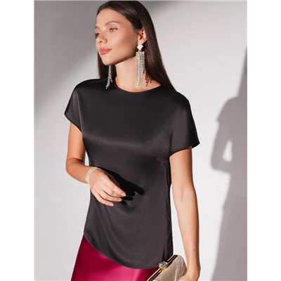 Блузка из стаина с коротким рукавом
