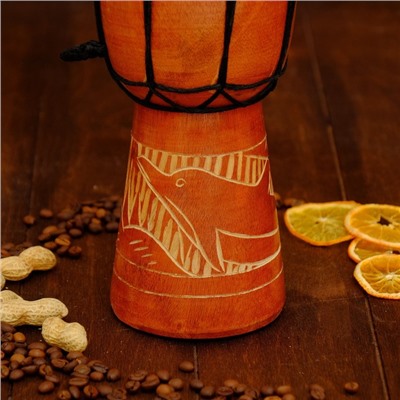 Сувенирный музыкальный инструмент барабан джембе «Светлый», 15×15×30 см, МИКС