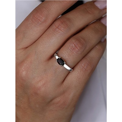 Кольцо из серебра с гранатом родированное К-0103-52-08