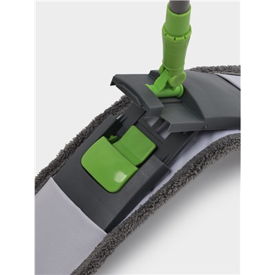 Швабра для мытья пола плоская Доляна, насадка из микрофибры 42×12 см, телескопическая ручка 73-124 см