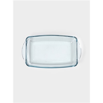 Форма для запекания Paşabahçe Borcam, 1.3/0.9 л, 28.6×16×5 см, с крышкой, прямоугольная, жаропрочное стекло, прозрачная
