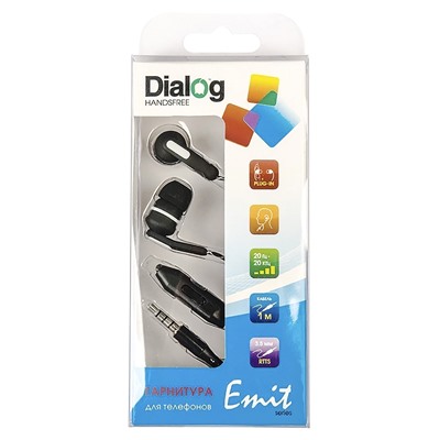 Проводные наушники с микрофоном внутриканальные Dialog ES-F15 Jack 3,5  (black)