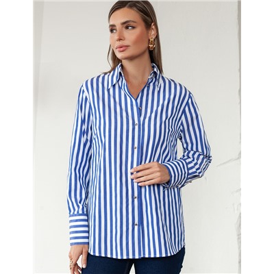 Блузка свободного силуэта с золотистыми пуговицами