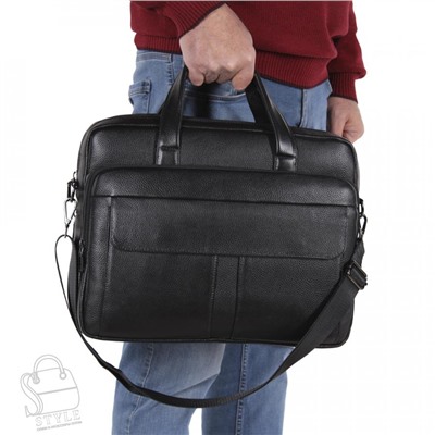 Портфель мужской кожаный 8074G black S-Style