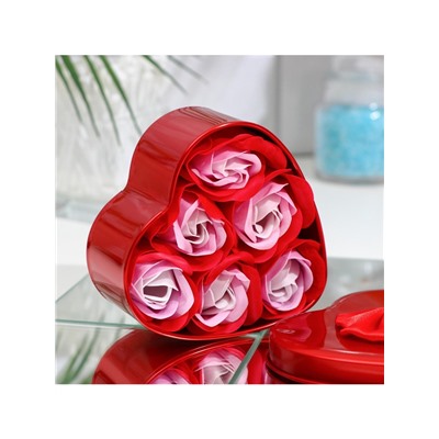 Мыльные розочки, трёхцветные, набор 6 шт.