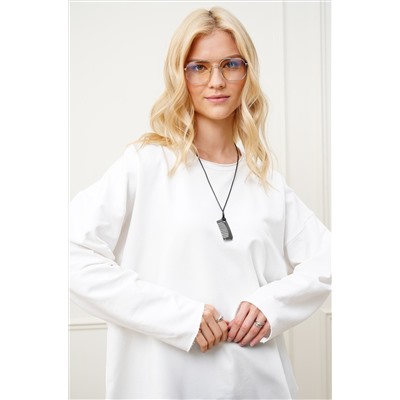 Женский лонгслив оверсайз из футера двухнитки Happyfox