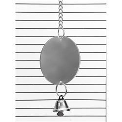 Игрушка для птиц «Зеркало двойное». 23×7 см, с колокольчиком