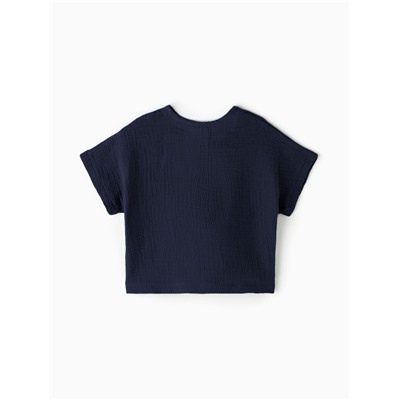 Рубашка из муслина для мальчика KAFTAN, рост 104 см, синяя