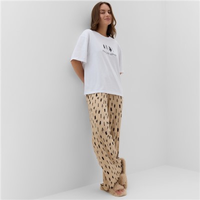 Пижама новогодняя женская (футболка, брюки) KAFTAN «Елки», размер 40-42