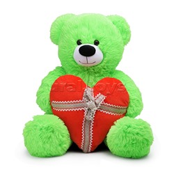 Медведь Мартин В65 салатовый с сердцем