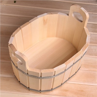 Шайка - таз для бани и сауны, 15 л, деревянная, нержавеющий обруч, «Добропаровъ»