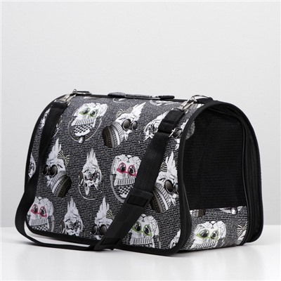 Сумка - переноска для животных «Зимние коты», размер M, 40×21×27 см