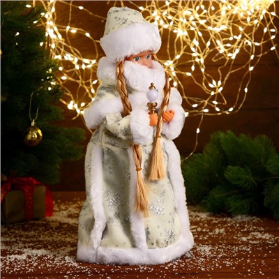 Снегурочка под ёлку «Зимнее волшебство. Белая шубка, с посошком» двигается, 40 см