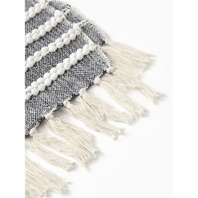 Плед «Этель», 125×150 см, тёмная полоска с таффтингом, хлопок 100%