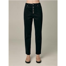 Mom Fit CONTE CON-587 Черные джинсы mom на пуговицах