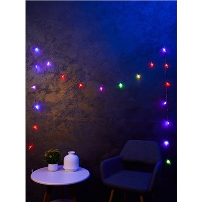 Гирлянда «Нить» 5 м с насадками «Комета», IP20, прозрачная нить, 20 LED, свечение мульти (RG/RB), мигание, 220 В