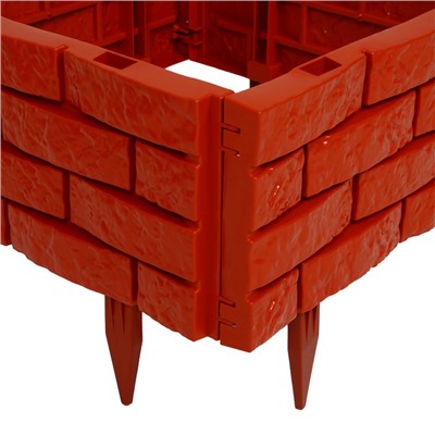 Грядка пластиковая, 4 секции, 45×45×20 см, цвет терракот