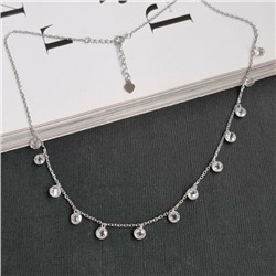 Колье на шею, цвет цепочки серебристый, цвет кристаллов: прозрачный, 18108, арт.032.484