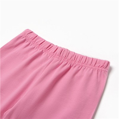 Пижама для девочки (футболка/бриджи), розовая, рост 116 см