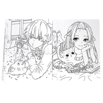 Раскраска аниме. Любимые питомцы