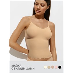 Omsa Топ 2. OmD 1211B Invisible Майка "Топ" женская (топ на тонких бретелях с вкладышами), PA