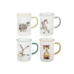 Кружка 350мл, Печворк фарфор, 4 дизайна MILLIMI