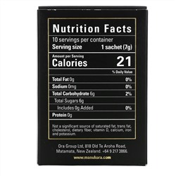 Manukora, Raw Manuka Honey Sachets, 100+ MGO, 10 Sachets, 0.24 oz (7 g) Each