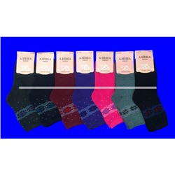 Термоноски женские внутри махра Снежинки