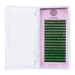 Enigma Ресницы на ленте микс 16 линий, 7-13 мм, C, 0,07 мм, зеленый