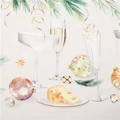 УЦЕНКА Скатерть Этель Spruce mood d=150см +/-3см с ВГМО, 100%хл, саржа 190гр/м2