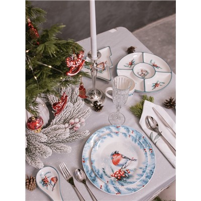 Подставка под ложку новогодняя Доляна «Зимний вечер», 22.3×7.1×2.7 см, доломит, белая