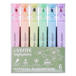 Набор маркеров-выделителей "Triolino. sigNature" (06 цв - гол., сир., роз., персик., зел., оливк.) ароматизированные, трёхгранный корпус, наконечник SOFT TIP, скошенный, ширина линии 1-5 мм, в пластиковой коробке