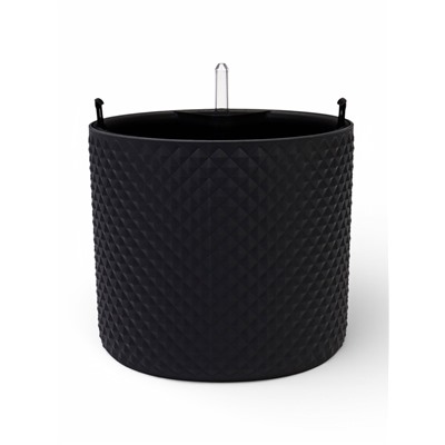 Кашпо для цветов «Фасет», 6.2 л, d=22 см, h=20 см, пластиковое, с автополивом, со вставкой, серое