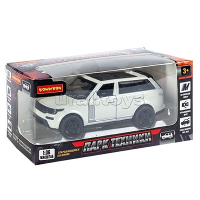 Машина метал. инерционная, М1:36, 3 открыв. двери "Парк Техники" джип белый