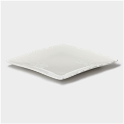 Пирожковая тарелка Magistro Kingdom, 21×2.1 см, квадратная, фарфор, белая