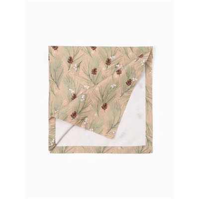 Дорожка на стол новогодняя Этель Spruce branches 30×70 см, 100% хлопок, саржа 190 г/м², бежевая