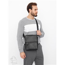 Сумка мужская кожаная 013H black Heanbag в Новосибирске