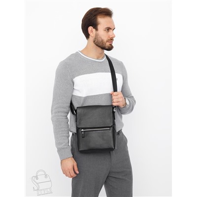 Сумка мужская кожаная 013H black Heanbag в Новосибирске