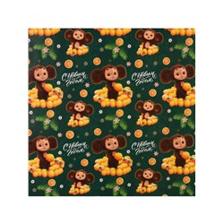 Бумага упаковочная «Новый год» 70×100 см, Чебурашка