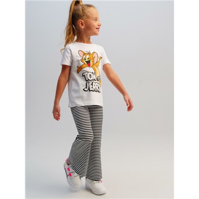 Комплект трикотажный для девочек: фуфайка (футболка), брюки (легинсы)