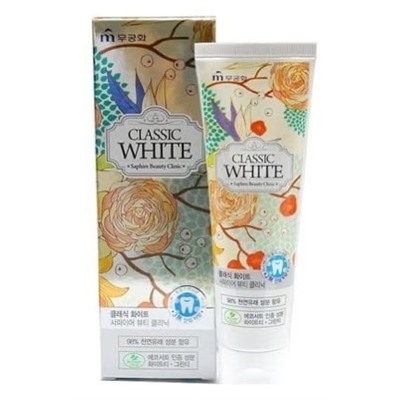 Зубная паста Mukunghwa Classic White Saphire Beauty Clinic отбеливающая зубная паста с ароматом зеленого чая и мяты